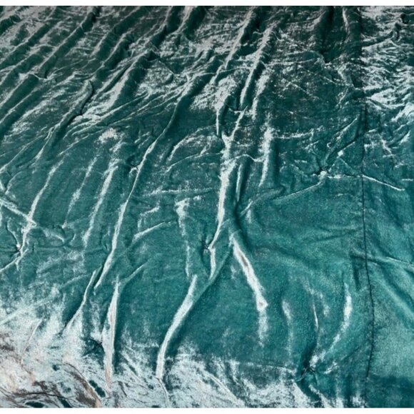 Opalhouse Velvet Tufted Quilted Comforter Twin XL Teal Blue Green Boho Chic - Picture 4 of 7